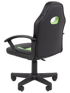 Детское компьютерное кресло CHAIRMAN KIDS 111, экокожа, черный/зеленый